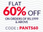 Denims & Chinos at FLAT 60% Off