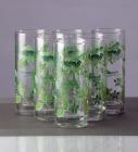 Green Apple Green Gladiolus Long Glass - Set of 6Pcs