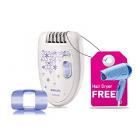 Philips HP6421/00 Satinelle Epilator Legs with Body Plus Philips Hair Dryer (Blue/White)