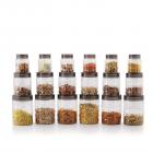Cello Checkers Plastic PET Canister Set, 18 Pieces, Clear