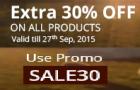 Extra 30 % off on products