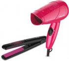 Philips HP8643/46 Hair Straightener + Hair Dryer  (Pink, Black)