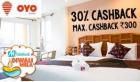 flat Rs 500 off + 30% cashback on Oyo Rooms