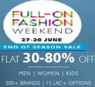 Flat 30% - 80% off on Clothing, Footwear & Accessories