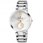 Buccachi Analouge White Dial Watches Water Resistant Silver Color Strap Watches for Women/Ladies/Girls B-L1044-WT-CH