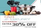 Extra 30% off on Kitchenware