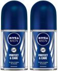NIVEA Protect and Care Deodorant Roll-on - For Men  (100 ml, Pack of 2)