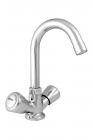 Visko Dazzling 2020 Brass Center Hole Tap Faucet (Silver, Chrome Finish)