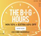 Big Hours Min 50% off +Extra 40% off
