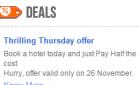 Book a hotel today & just Pay Half the Cost valid today