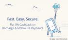 Flat 5% Cashback On Mobile Recharge & Bill payment