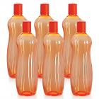 Cello Sipwell PET Bottle Set, 1 Litre, Set of 6, Orange