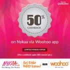 50% cashback on Nykaa via Woohoo app