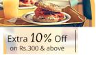 Flat 10% off on min.purchase of Rs. 300 on all F&B deals (Valid on 1st June only)