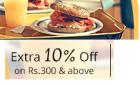 Flat 10% off on min.purchase of Rs. 300 on all F&B deals (Valid on 1st June only)