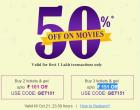 50% off On Movies Ticket Upto Rs 150 Off