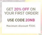 20% off on first order + 20% cashback (Citibank)