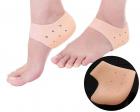 Purastep Silicone Gel Heel Pad Socks for Pain Relief for Men and Women (Beige, Free Size) - 1 Pair
