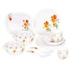 Borosil Milano Aarushi Melamine Dinner Set, 31 Pieces, White