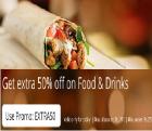 Food & Drinks at Extra 50% off