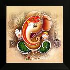 SAF Ganesh UV Textured Religious Modern Art Framed Painting (Synthetic, 34 cm x 2 cm x 34 cm)