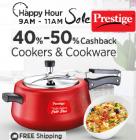 Crazy Happy Hour Sale - Prestige at Flat 40 - 50% Cashback