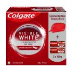 Colgate Visible White Beauty Combo (2N X 100g Toothpaste, Dazzling Red Beauty Pouch)