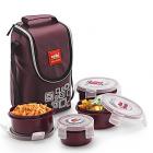 Cello Max Fresh Click Polypropylene Lunch Box Set, 300ml, 4-Pieces, Brown