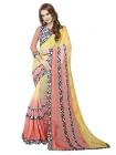 Ambika Sarees Collection Printed Multi Colour Georgette And Lycra Saree With Blouse Material