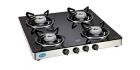 Glen Kitchen Glass Cooktop GL 1043 GT 4 Burner Stainless Steel Manual Gas Stove