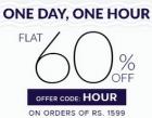 Flat 60% off on fashion from 11 AM - 12 PM