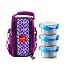 Cello Maxfresh Estella Stainless Steel Lunch Box, 3Pcs, Maroon