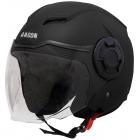 Steelbird Baron Open Face Helmet, ISI Certified Helmet (Dashing Black with Clear Visor, Medium 580 MM)