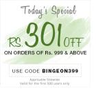 ₹ 301 off on all orders above ₹ 999