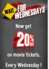 Wednesday Offer Extra 20% Off On Movie Ticket