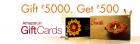Gift Rs.5000, Get Rs.500 on all Amazon.in Gift Cards