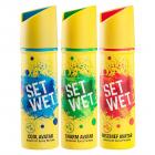 Set Wet Deodorant Spray Perfume, 150ml (Cool, Charm and Mischief Avatar, Pack of 3)