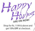Flat 15% off on Rs. 1199 & above