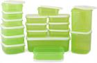 MasterCook 17 Pieces Green - 200 ml, 330 ml, 1630 ml, 150 ml, 500 ml, 700 ml Polypropylene Food Storage  (Pack of 17, Green)