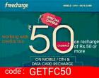 Rs.50 cashback on recharge of Rs.50
