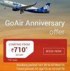 GoAir Anniversary Sale Fares Starting from Rs 710