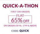 Flat 65% OFF on orders of Rs 1799 & Above