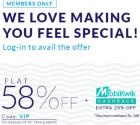 Flat 58% off on Fashion + extra 25% cashback via MobiKwik