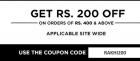 Rs. 200 off on Rs. 400 on all products