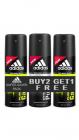 Adidas Buy 2 Get 1 Free (2 Pure Game And 1 Dynamic Pulse) Pack Of 3 Deodorants