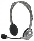Logitech H110 Stereo Headset, Black & Grey