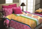 Maissen Petunia 100% Cotton Geometrical Double Bed Sheet With 2 Pillow Covers - Pink