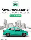 50% cash back on 1st payment via Paytm Wallet on Meru Cabs App
