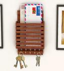 Wooden Letter Rack Cum Key Holder