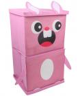 Miamour Rabbit Fabric Storage Organizer, 2 Tier, Pink